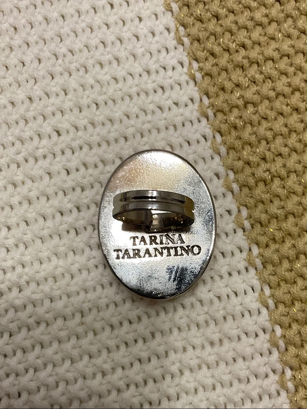 Adjustable Vintage TARINA Tarantino Pink Crystal Dome Ring